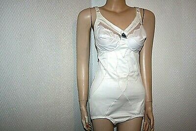 Original 70er Jahre Nylon 80 C Weiß Bauch weg straffe Korsage Mieder